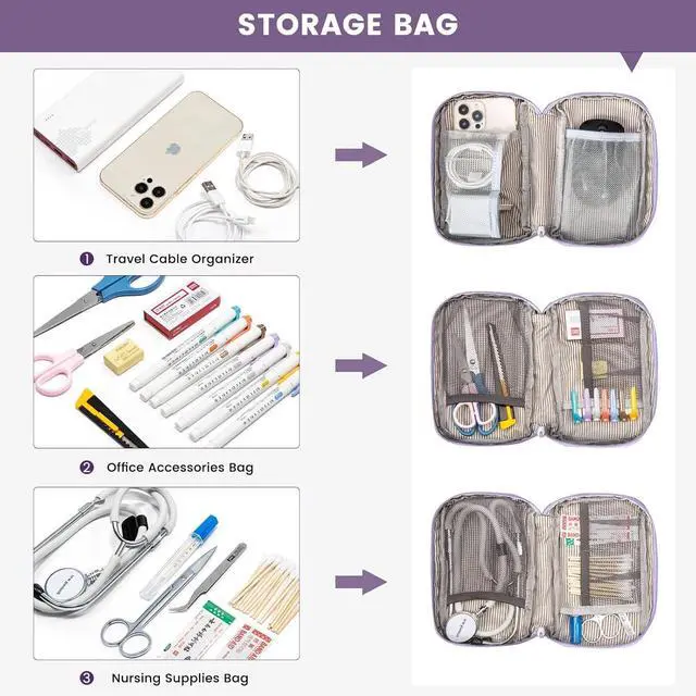 Alt view image 6 of 7 - Laptop Backpack Travel Bag with 17.3 inch Laptop Compartment Water Resistant Teacher Nurse Doctor Work Bag Anti-theft Daypack Purple