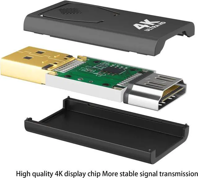 Alt view image 7 of 7 - DisplayPort to HDMI Adapter 4K 30Hz 3-Pack Uni-Directional DP to HDMI Converter (Male to Female) Compatible with Laptop/PC/Monitor/TV Stable Signal for Home Office Gaming & Streaming.