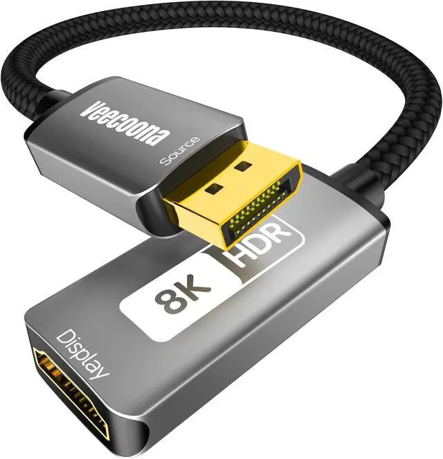 Main image of DisplayPort 1.4 to HDMI 2.1 Adapter [8K@60Hz 4K@120Hz] Unidirectional DP Source to HDMI Display Converter Display Port Adapter for PC RTX/AMD Card - Not Work with PS5