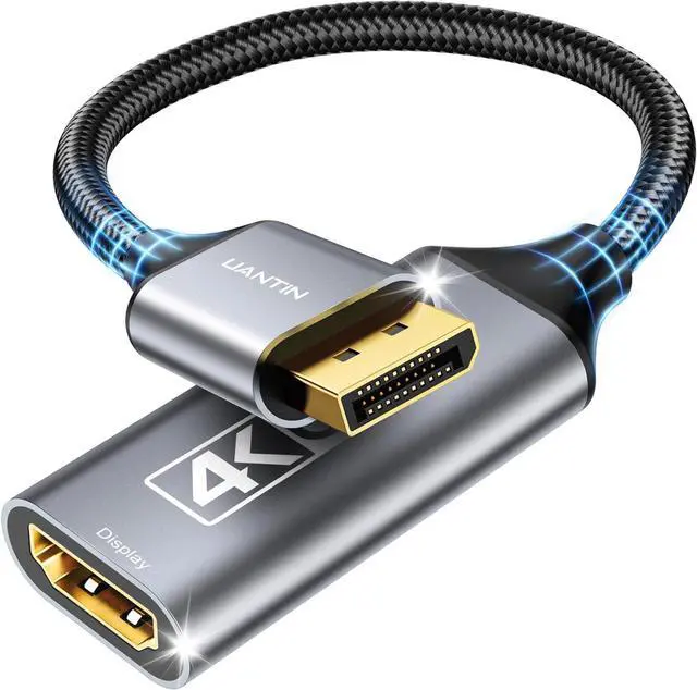 Main image of 4K Display Port to HDMI Adapter | Uni-Directional DP 1.2 Computer to HDMI2.0 Screen DisplayPort Male to HDMI Female Adapter for AMD NVIDIA  HP PC Passive
