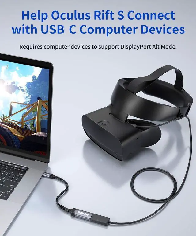 Alt view image 3 of 7 - USB C to DisplayPort Adapter 4K@60Hz Type C to Display Port Cable Adapter Compatible with iPhone 15 Pro Max MacBook Pro 2019 2018 Surface Book  XPS  Galaxy S24 S23 Note 20-Grey