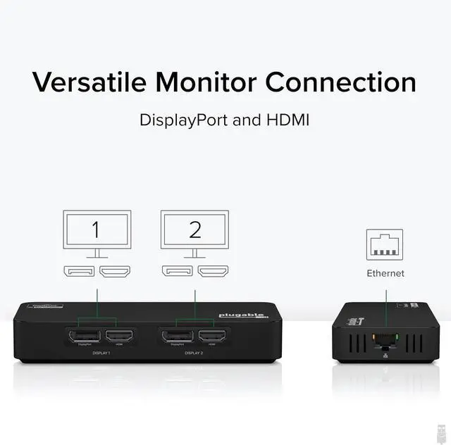 Alt view image 3 of 7 - 4K DisplayPort and HDMI Dual Monitor Adapter for USB 3.0 and USB-C Compatible with Windows and ChromeOS