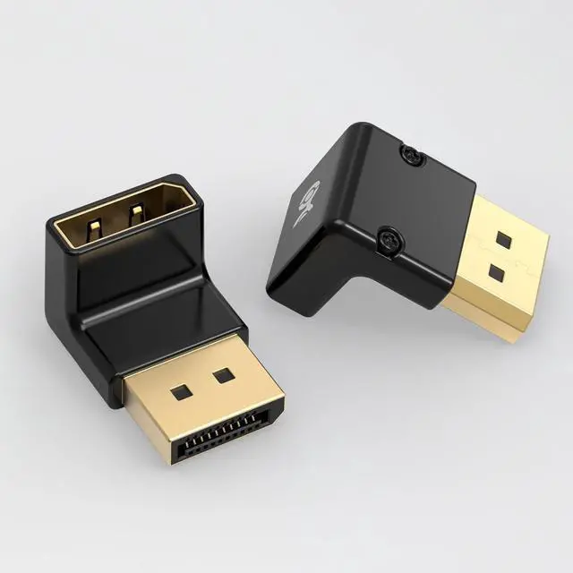 Alt view image 7 of 7 - 4K@240Hz Right Angle DisplayPort 1.4 Adapter 8K DisplayPort 90 Degree Adapter Black