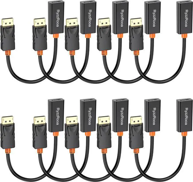 Main image of 4K DisplayPort to HDMI Adapter 10 Pack Gold-Plated Male Display Port to Female HDMI Adapter Uni-Directional DP to HDMI Adapter Cable Compatible with PC Laptop Monitor Projector