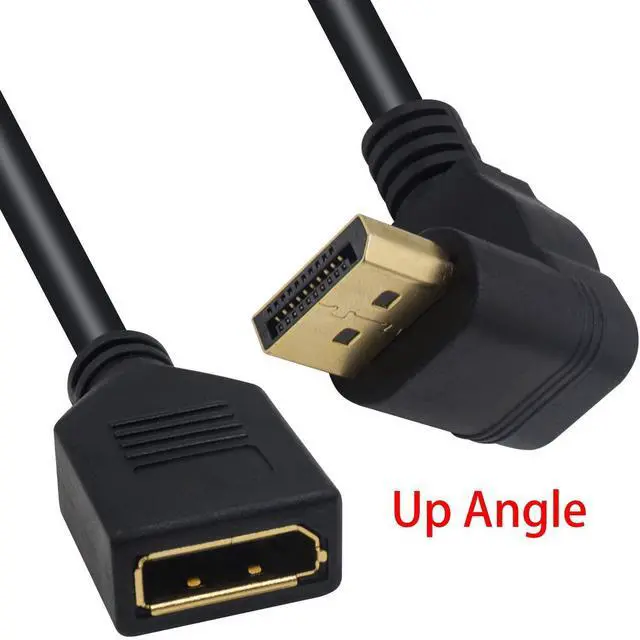 Alt view image 2 of 6 - Displayport Extension Cable 90 Degree Displayport Extender Up Angle DP to DP Male to Female Extension Adapter Cable Gold Plated 30CM/12inch