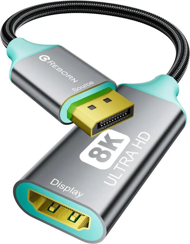 Main image of DisplayPort 1.4 to HDMI 2.1 Adapter 8K@60Hz/4K@120Hz Unidirectional DP Male to HDMI Female Converter Display Port Adapter for PC RTX/AMD Card