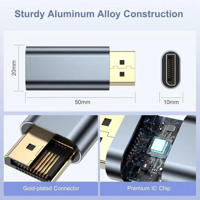 Alt view image 3 of 7 - 4K DisplayPort to HDMI Adapter 6 Pack Display Port Male to HDMI Female Adapter Uni-Directional 4K@30Hz 2K@60Hz UHD DP PC to HDMI Viedo Convert for Monitor Desktop  HDTV Laptop TV Projector