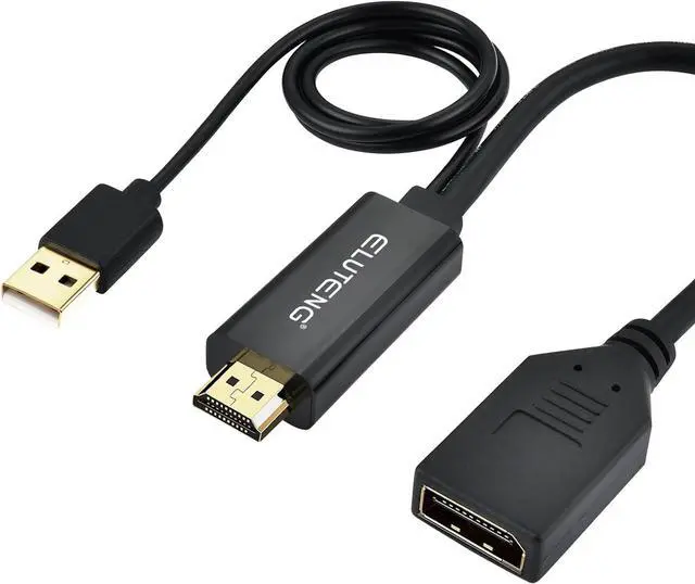 Main image of ELUTENG HDMI to DisplayPort Adapter with USB Power - 4K@60Hz HDMI to DP Cable for Computer, Monitor, PS4, Xbox