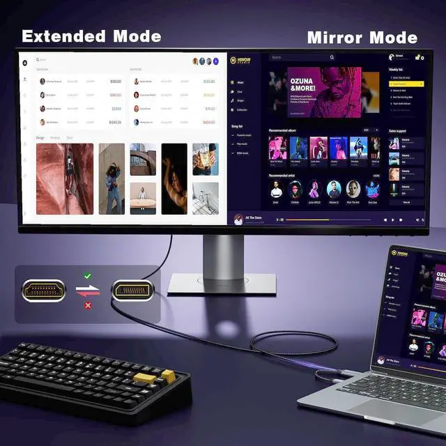 Alt view image 5 of 7 - Active HDMI to DisplayPort Cable 4K@60Hz 1080P@120Hz 6FT Uni-Directional HDMI (Source) to DP (Display) Braided Cord Compatible with PC Laptop AMD NVIDIA PS5 Xbox