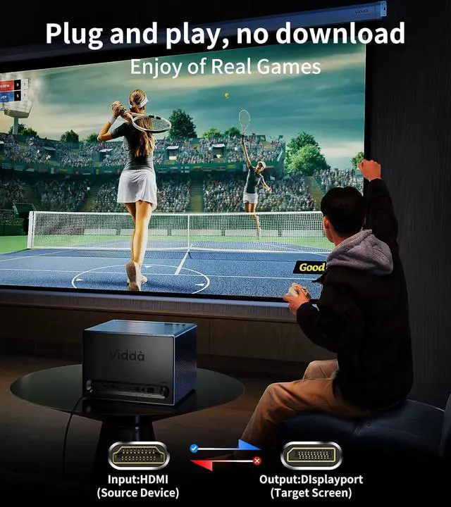 Alt view image 4 of 7 - Active HDMI to DisplayPort Adapter | 4K@60Hz Converter Unidirectional HDMI Source to DP Display HDR Compatible with Laptop AMD NVIDIA PS5 Xbox and More