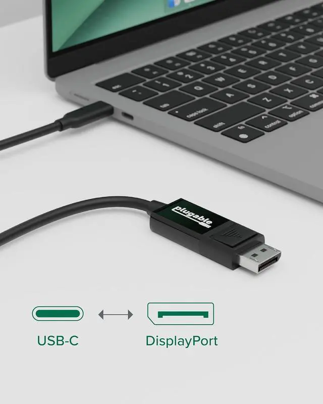 Alt view image 5 of 6 - USB C to DisplayPort Bi Directional Cable 6 feet (1.8m) Up to 4K at 60Hz USB C DisplayPort Cable - Compatible with Thunderbolt and USB-C - Driverless
