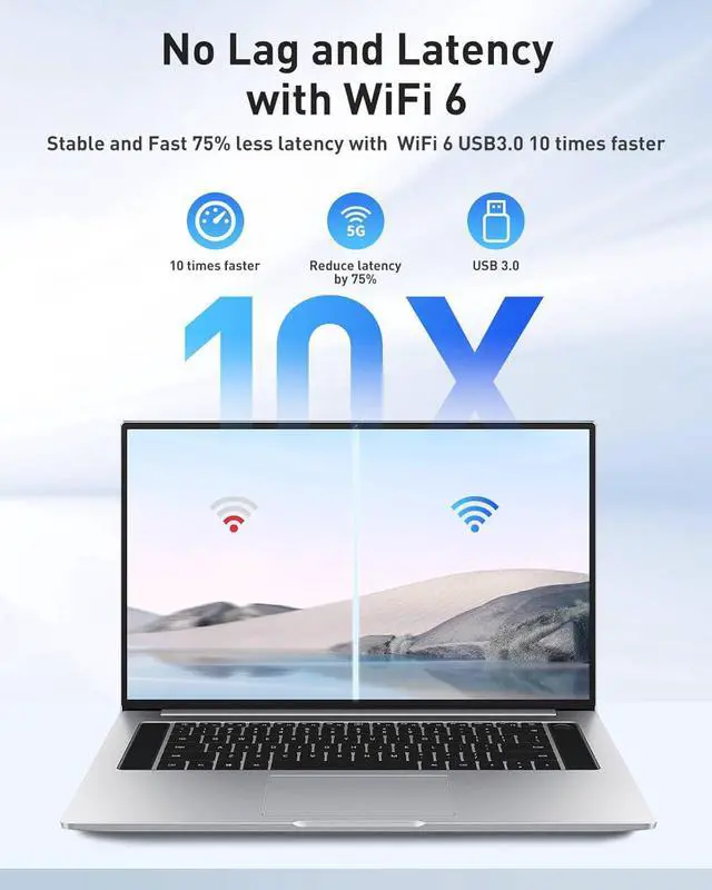 Alt view image 4 of 7 - USB WiFi Adapter for PC Desktop - WiFi 6 AX1800Mbps 5GHz 2.4GHz USB 3.0 Wireless Wi-Fi Network Adapter for Desktop Computer Laptop with High Gain Wi-Fi Antenna Supports Win11/10