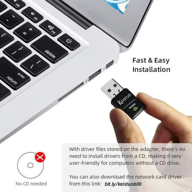 Alt view image 5 of 7 - AC600 WiFi Adapter for Desktop PC Laptop - Wireless Adapter for PC Dual Band 2.4GHz/5GHz Mini USB WiFi Adapter Compatible with Windows 11 10 8 7 XP Computer Network Adapters