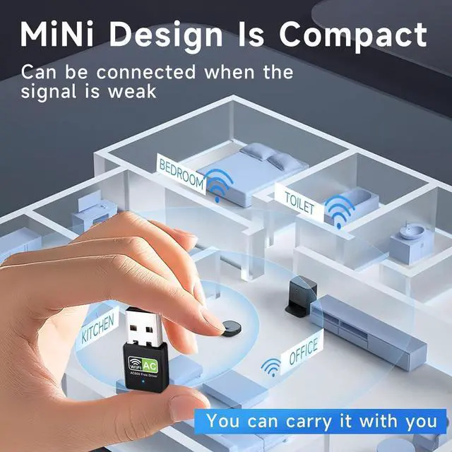 Alt view image 4 of 7 - USB WiFi Adapter 600Mbps Dual Band 2.4G 5.8G Support AP Mode IEEE 802.11g Wireless Network Adapter for Laptop Desktop PC USB WiFi Adapter 600M Dual Band 2.4G 5.8G Wireless Network Adapter