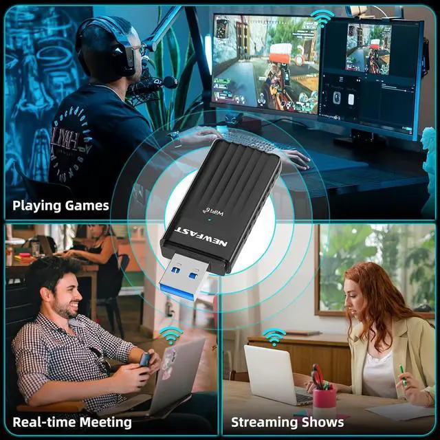 Alt view image 7 of 7 - WiFi 6 USB Adapter for Desktop PC U351 AX3000 Wireless Network Adapter Dual Band USB 3.0 WiFi Dongle Support MU-MIMO Beamforming WPA3 Compatible with Windows 10/11 Portable Design