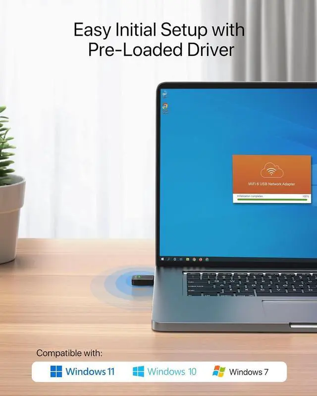 Alt view image 6 of 6 - AX900 USB WiFi Adapter for Desktop PC Laptop Mini WiFi 6 Adapter for Windows 11/10/7 Wi-Fi 6 USB Dongle Dual Band 5GHz 600Mbps + 2.4GHz 286Mbps Wireless Dongle Wi-Fi Stick USB2.0