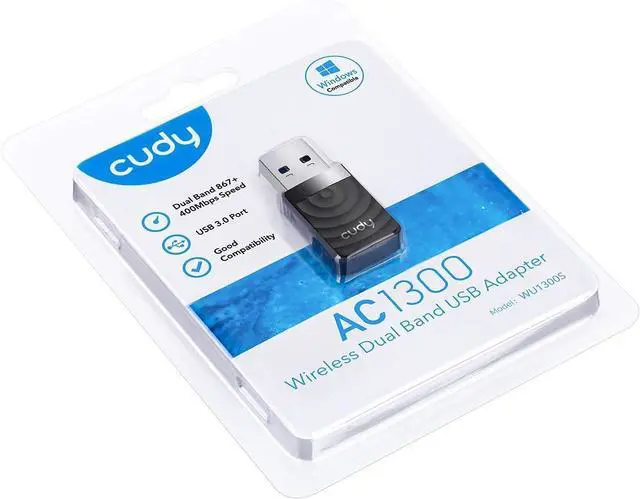 Alt view image 7 of 7 - AC1300 WiFi USB Adapter - 5GHz/2.4GHz Wireless Adapter for Desktop/Laptop Compatible with Windows 7/8/8.1/10/11 mac OS 10.6-10.15.3 Linux WU1300S