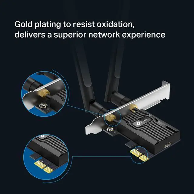Alt view image 7 of 7 - WiFi 6 PCIe WiFi Card for Desktop PC AX3000 (Archer TX55E) Bluetooth 5.2 WPA3 802.11ax Dual Band Wireless Adapter with MU-MIMO Ultra-Low Latency Supports Windows 11 10 (64bit) Only