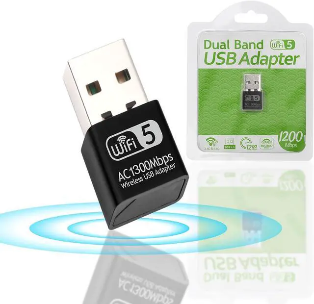 Alt view image 7 of 7 - 1300Mbps USB WiFi Adapter for PC-Tiny Size Wireless Network Adapter for Desktop with Dual Band 2.4GHz 5GHz MU-MIMO WiFi Dongle Supports Win11/10/8.1/8/7/XP Mac OS 10.9-10.15