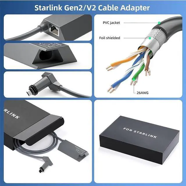 Alt view image 6 of 7 - Starlink Gen 2 Ethernet Adapter Starlink Ethernet Adapter for Standard Actuated Gen 2 RJ45 Gigabit Wired External Network with Fast & Stable Internet Connection