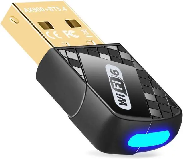 Main image of WiFi Adapter USB WiFi Adapter for Desktop PC & Bluetooth 5.4(EDR+BLE) 2-in-1 900Mbps Dual Band (2.4GHz+5GHz) 802.11ax Wireless with Soft Blue Light Plug-and-Play for PC/Laptop/Printers (Win 10/11)