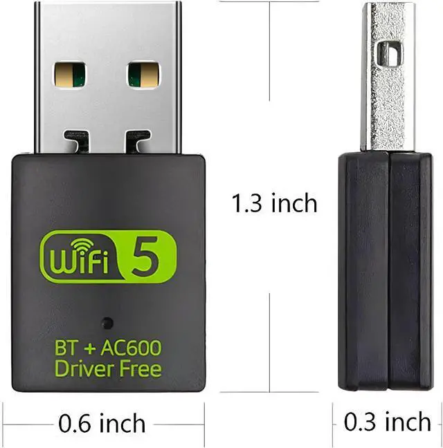 Alt view image 7 of 7 - USB WiFi Bluetooth Adapter, 600Mbps Dual Band 2.4/5Ghz Wireless Network External Receiver, Mini WiFi Dongle for PC/Laptop/Desktop