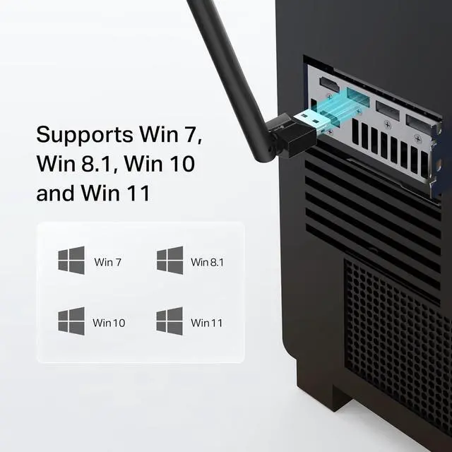 Alt view image 5 of 7 - USB Bluetooth Adapter for PC Bluetooth 5.3 Long Range Receiver Plug and Play Adjustable Antenna Supports Windows 11/10/8.1/7 for Desktop Laptop PS5/PS4/Xbox Controller (UB500 Plus)