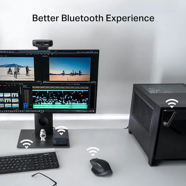 Alt view image 7 of 7 - USB Bluetooth Adapter for PC Bluetooth 5.3 Long Range Receiver Plug and Play Adjustable Antenna Supports Windows 11/10/8.1/7 for Desktop Laptop PS5/PS4/Xbox Controller (UB500 Plus)