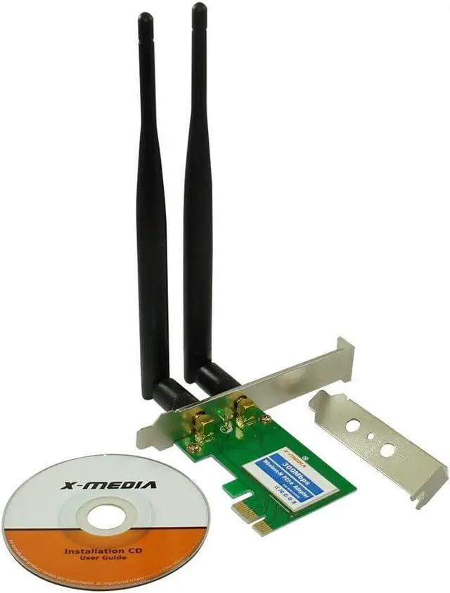 Alt view image 3 of 4 - XM-WN3800D 2.4GHz 300Mbps PCI-E Wireless PCI Express (PCIe) Card/WiFi Adapter for Desktop PC