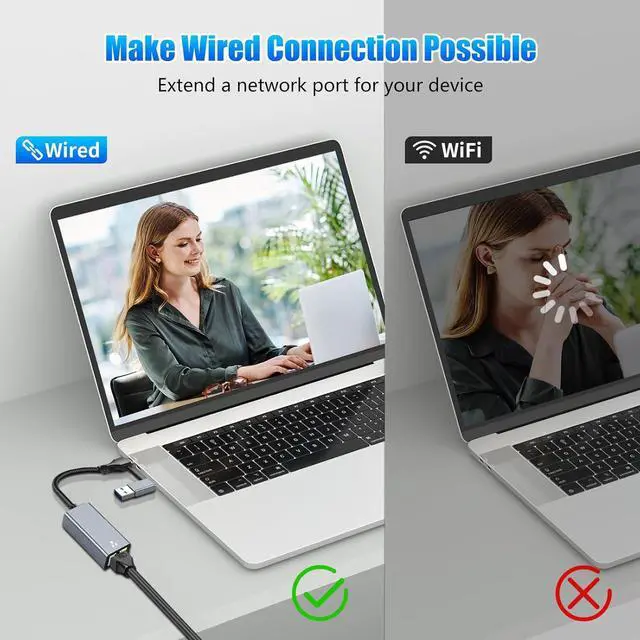 Alt view image 5 of 7 - Gigabit Ethernet Adapter USB C to RJ45 1000 Mbps USB 3.0 Wired Network Converter Plug Play Ethernet to USB Type-C Network Adapter for Laptop Windows XP MAC OS Linux Vista 7 8 10 11 More