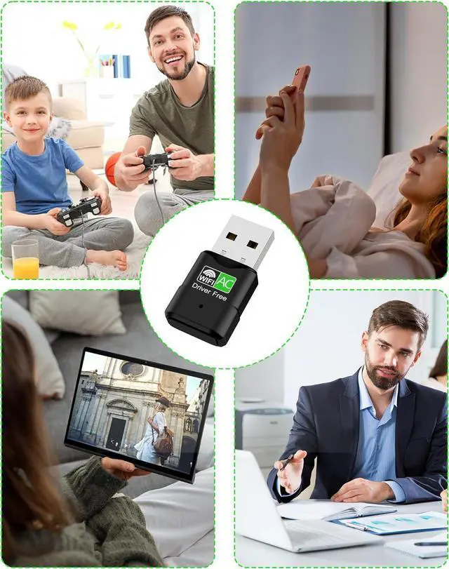Alt view image 7 of 7 - USB WiFi Adapter for Desktop PC 600Mbps Dual Band 2.4G 5.8G Wireless WiFi Adapter for Laptop Wireless Network Support Windows 11/10/8/7/Xp USB Dongle for PC