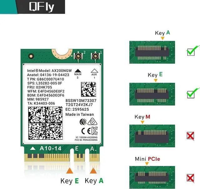 Alt view image 4 of 6 - WiFi 6 Card AX200NGW Wireless Network Card 2.4GHz 5GHz MU-MIMO Wi-Fi 6 (802.11ax) Module Adapter with Bluetooth 5.2 for PC Laptop Support Windows 10/11 64bit Gigabit M.2/NGFF