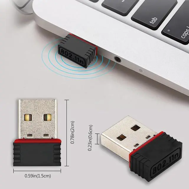 Alt view image 3 of 7 - 2 Pack 150Mbps Free Driver Wireless USB WiFi Adapter Single Band 2.4GHz Compatible with Windows 10 No Driver Required