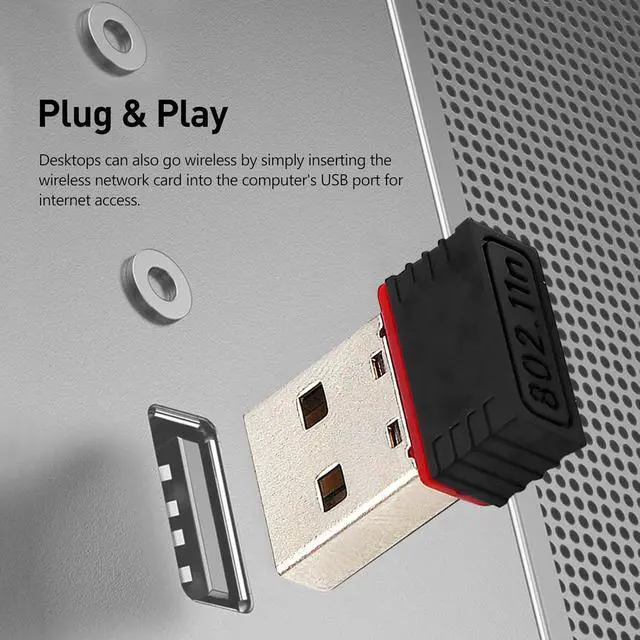 Alt view image 4 of 7 - 2 Pack 150Mbps Free Driver Wireless USB WiFi Adapter Single Band 2.4GHz Compatible with Windows 10 No Driver Required
