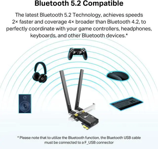 Alt view image 5 of 6 - WiFi 6 PCIe WiFi Card for Desktop PC AX1800 (Archer TX20E) Bluetooth 5.2 WPA3 802.11ax Dual Band Wireless Adapter with MU-MIMO Ultra-Low Latency Supports Windows 11 10 (64bit) Only