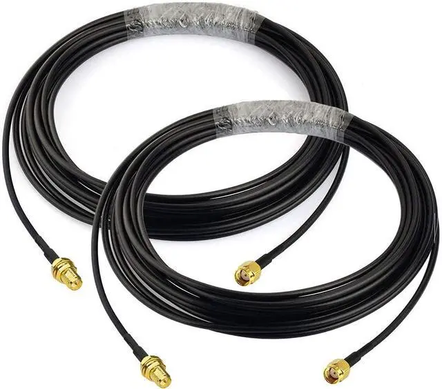 Main image of Bingfu WiFi Antenna Extension Cable 2-Pack RP-SMA Male to RP-SMA Female Bulkhead Mount RG174 Cable 20 feet for WiFi Router Security IP Camera Wireless Network Card Adapter