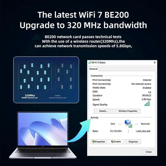 Alt view image 7 of 7 - M.2 WiFi 7 Card Key E BE200 Wireless BT5.4 WiFi Network Adapter 2.4G/5G/6GHz 9.3Gbps for WiFi7/WiFi6E/WiFi6/WiFi5 Router Gaming PC Laptops Support Windows 10/11 Not Support AMD Motherboards