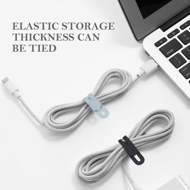 Alt view image 6 of 7 - 30Pcs Silicone Cable Ties - Reusable & Washable with Adjustable Locking Buckle Design High Elasticity Cable Straps for Home Office School Travel Essential Cord Organizer (6 Colors)