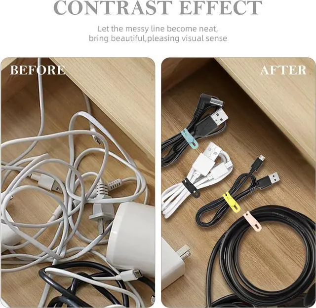 Alt view image 5 of 7 - 30Pcs Silicone Cable Ties - Reusable & Washable with Adjustable Locking Buckle Design High Elasticity Cable Straps for Home Office School Travel Essential Cord Organizer (6 Colors)