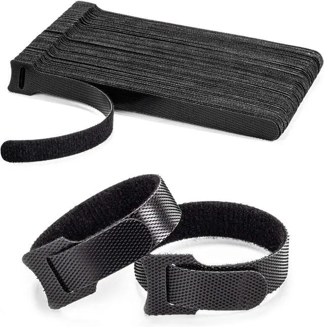 Main image of 80PCS Reusable Cable Ties Black Adjustable 6-Inch Cord Organizer Ties Multi-purpose Hook Loop Cable Management Wire Ties for Organizing Home Office Data Centers