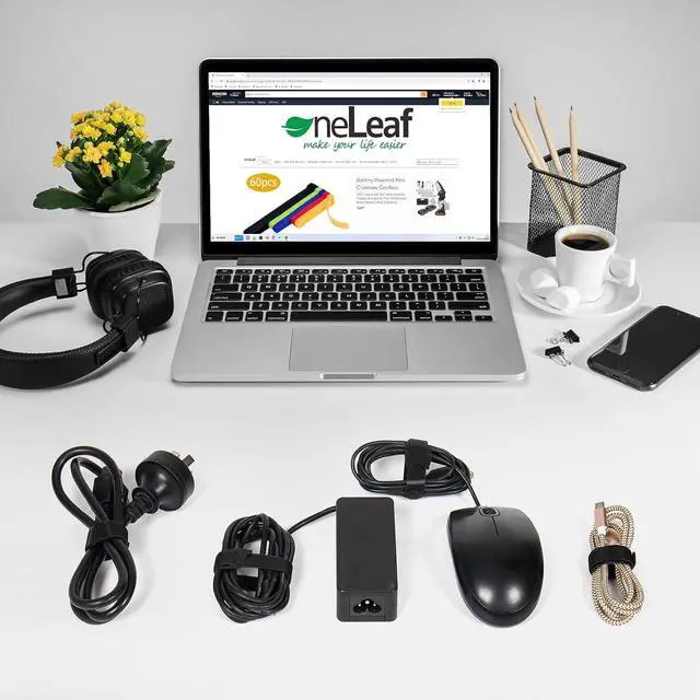 Alt view image 2 of 7 - 80PCS Reusable Cable Ties Black Adjustable 6-Inch Cord Organizer Ties Multi-purpose Hook Loop Cable Management Wire Ties for Organizing Home Office Data Centers
