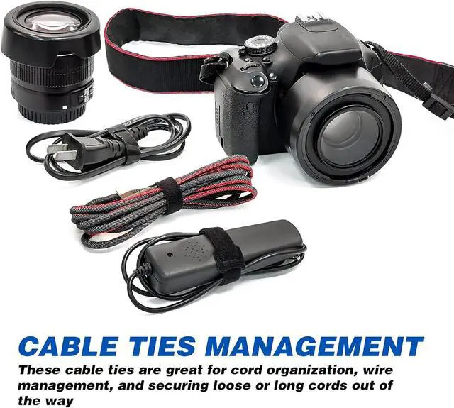Alt view image 7 of 7 - 80PCS Reusable Cable Ties Black Adjustable 6-Inch Cord Organizer Ties Multi-purpose Hook Loop Cable Management Wire Ties for Organizing Home Office Data Centers