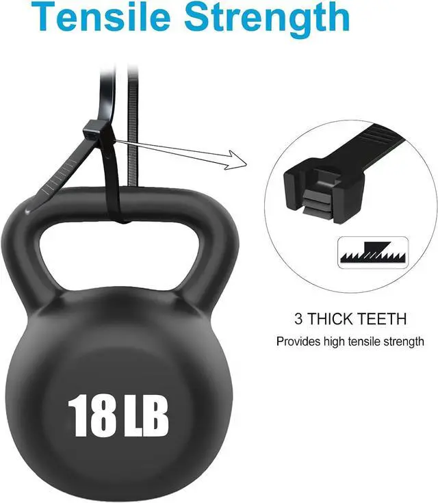 Alt view image 4 of 6 - Zip Ties 4 inch (200 Pack) Small Zip Ties with 18 lb Tensile Strength Black by Tantti Supply