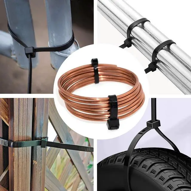 Alt view image 3 of 5 - Black Zip Ties Heavy Duty 20 Inch Outdoor 250lb Extra Large Cable Tie Wraps Long Plastic Wire Ties Wide Big Strong Thick Zipties 40 Pack