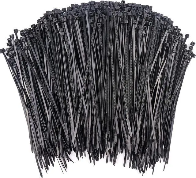 Main image of 1000 Pcs Zip Ties 6 Inch Self-Locking Nylon Cable Ties Premium Heavy Duty Plastic Wire Ties Wraps for Indoor and Outdoor (Black)