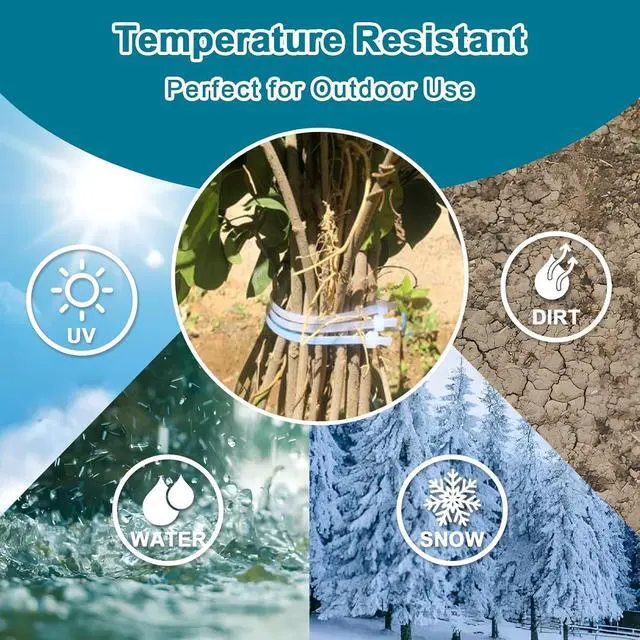 Alt view image 4 of 6 - White Zip Ties 14 inch (100 Pack) Clear 50 lb UV Resistant Cable Ties for Outdoor Use