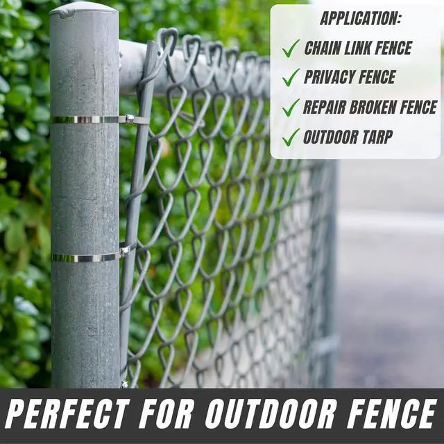 Alt view image 3 of 7 - Metal Zip Ties 11.8 inch 100pcs 304 Stainless Steel Zip Ties Heavy Duty Multi-Purpose Self-Locking Cable Ties for Machinery Vehicles Exhaust Wrap Farms Pipes Roofs Cables and Outdoor Fence