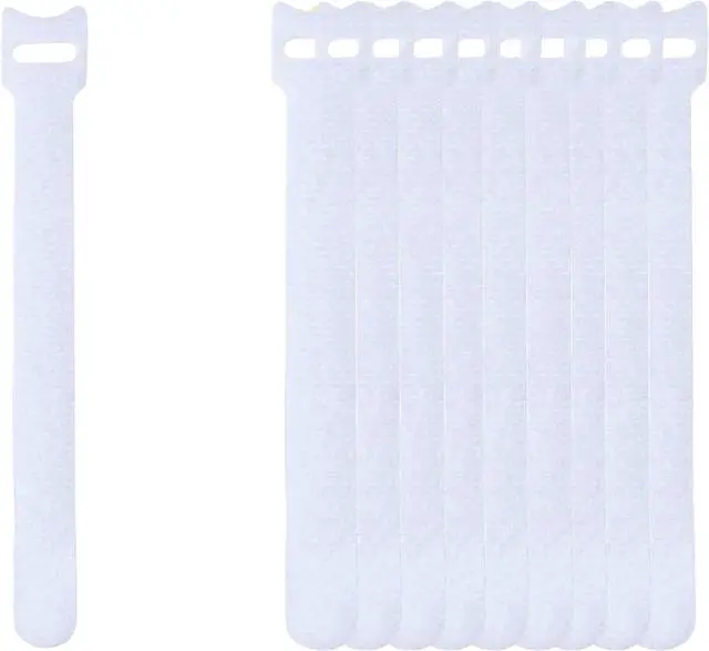 Alt view image 2 of 6 - 60 PCS 6 Inches Reusable Cable Ties Wire Ties Cord Organizer Cable Organizer Adjustable Cable Management - White