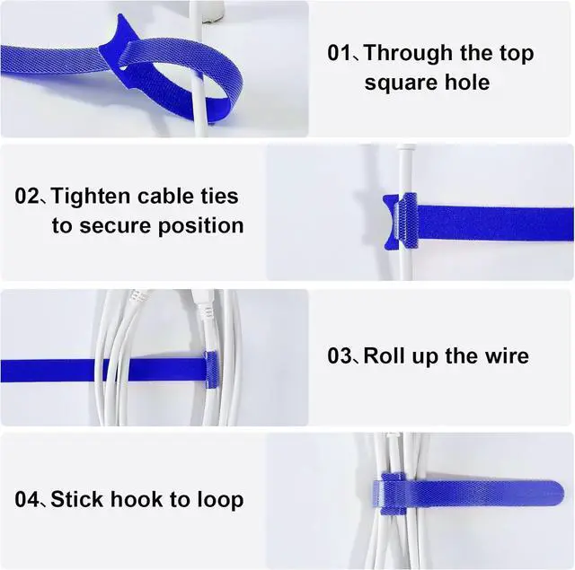 Alt view image 7 of 7 - 150PCS Cable Ties 4+6+8+10 inch Multi-Colour Straps for Cable Management Adjustable Fastening Cord Wraps Multi-Purpose Reusable Hook and Loop for Home Office and Garage