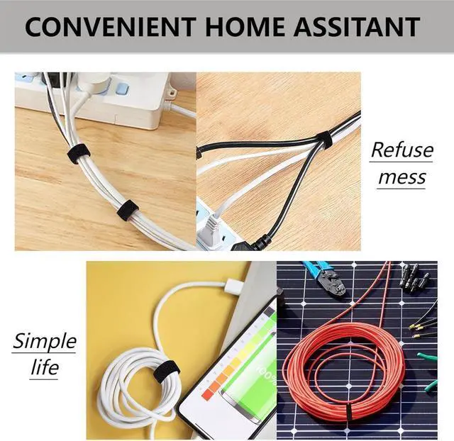 Alt view image 3 of 7 - 54 Yards x 1/2 Inch Reusable Cable Ties - Adjustable Cord Straps Cable Management Tape Cord Organization Straps Hook Loop Tape Cord Wrap for Home Office Wire Bundling (27Yd x 2 Rolls)